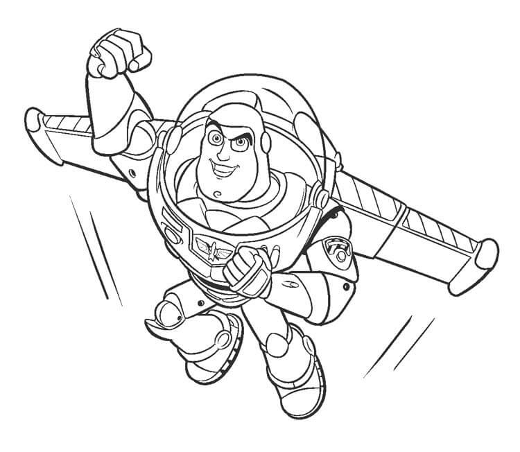 Desenho de Buzz Lightyear Infantil para Colorir e Imprimir e Pintar