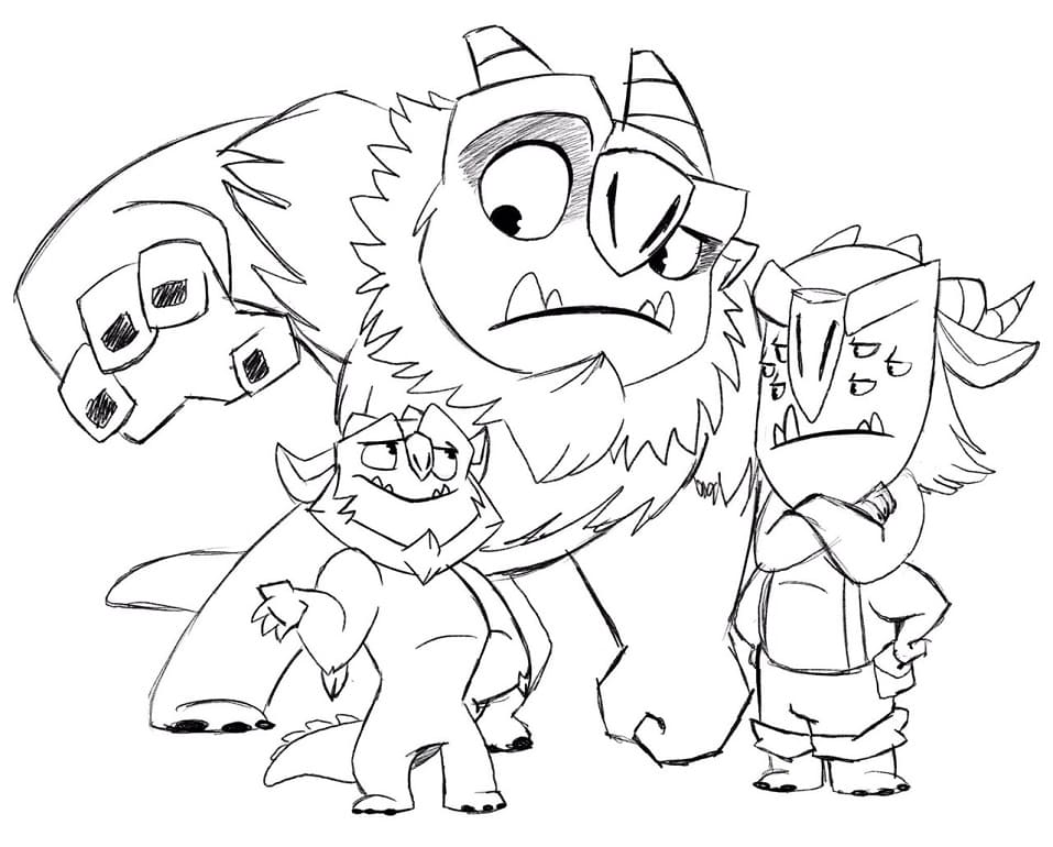 Desenho de Caçadores de Trolls Infantil para Colorir e Imprimir e Pintar