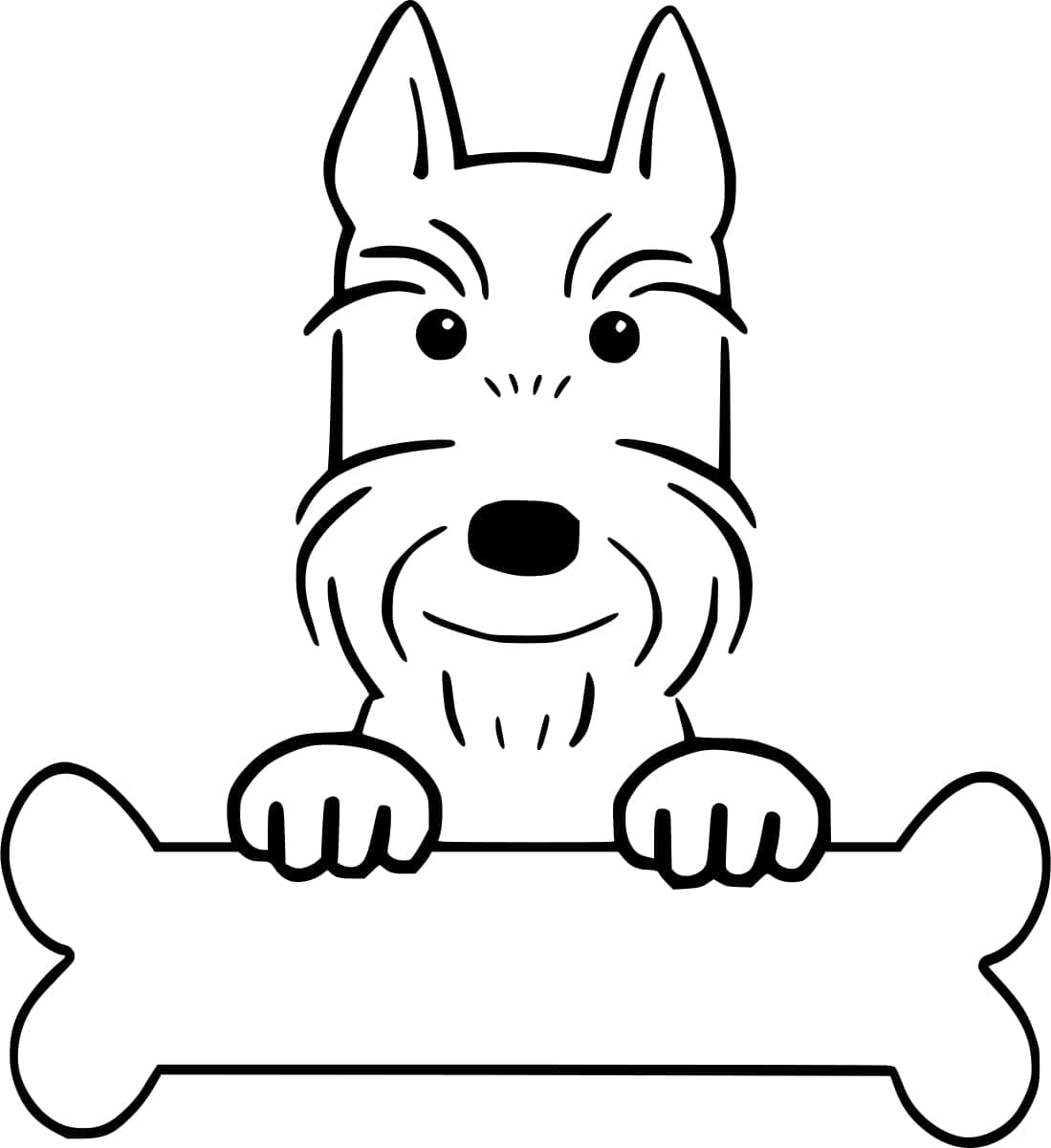 Desenho de Schnauzer Feliz para Colorir e Pintar