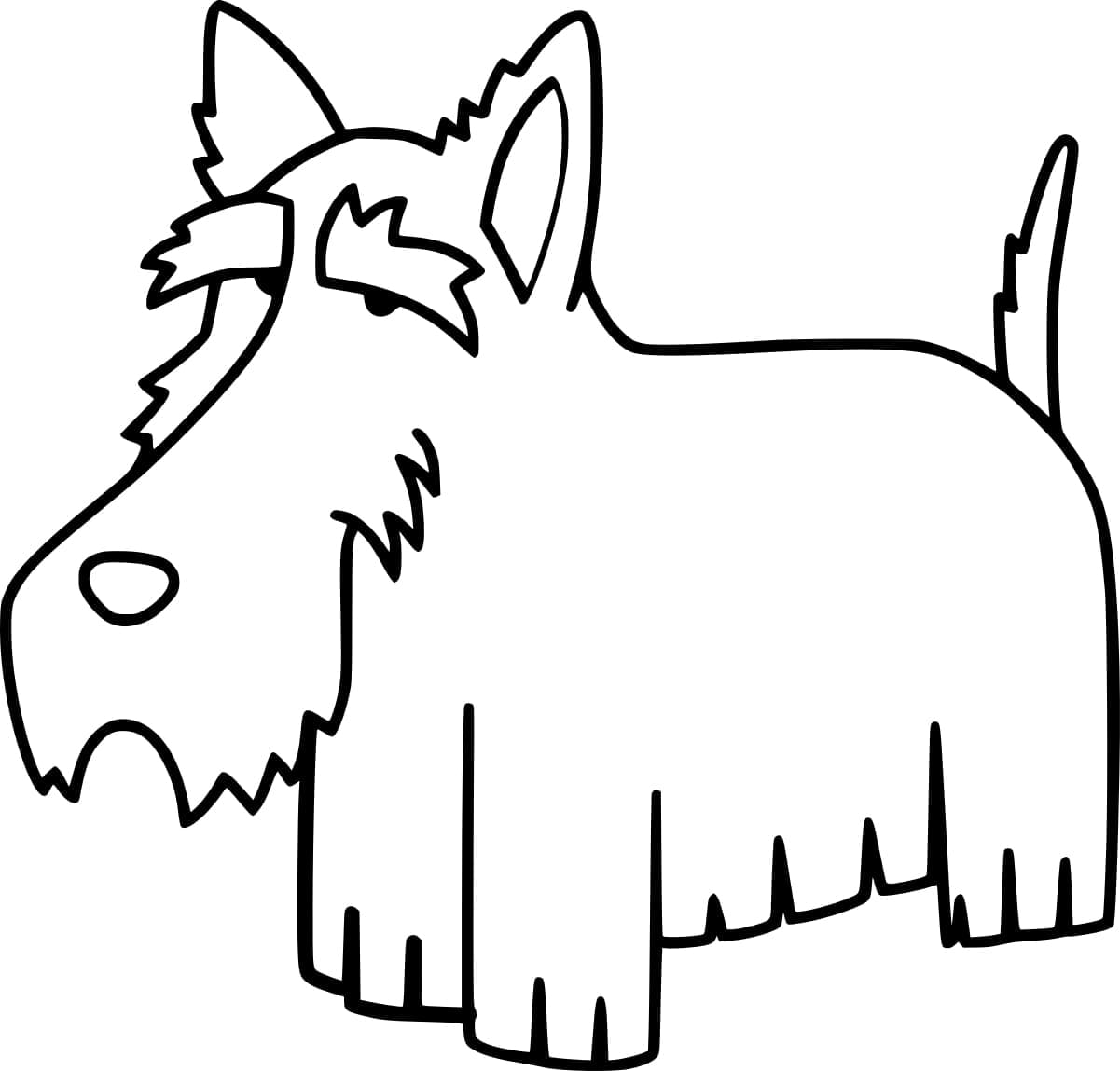 Desenho de Schnauzer Simples para Colorir e Pintar