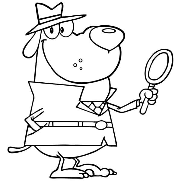 Desenho Cachorro o Detetive para Colorir e Pintar