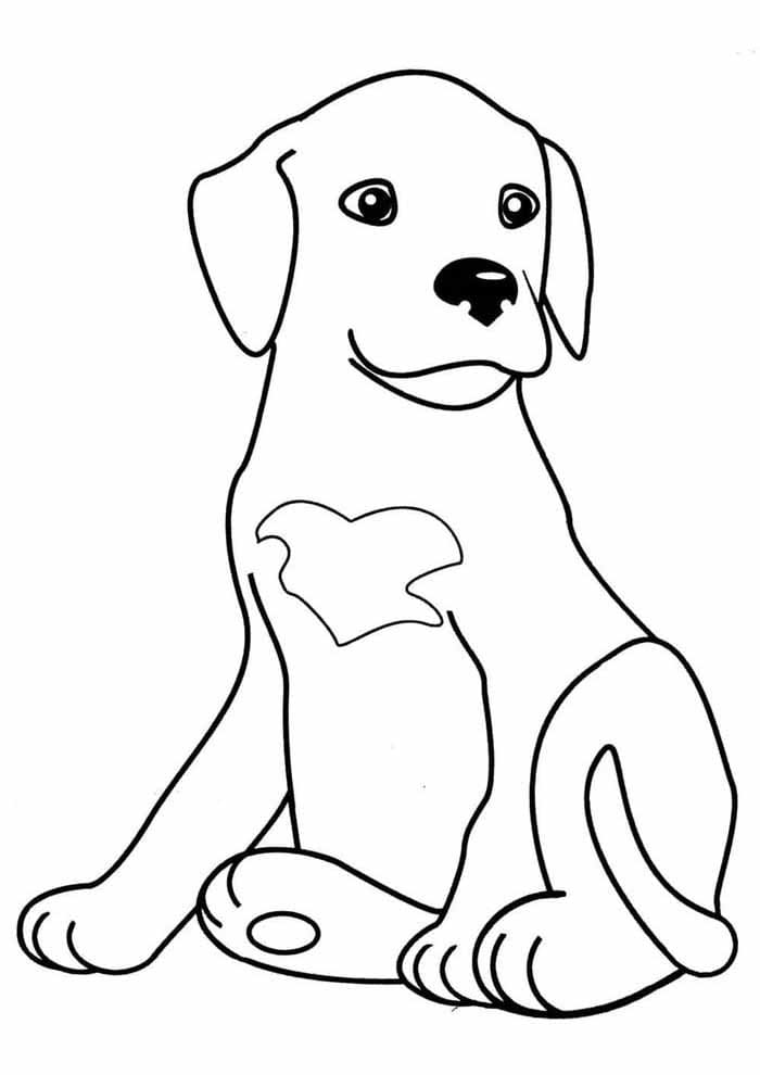Desenho de Cachorro Adorável para Colorir e Pintar