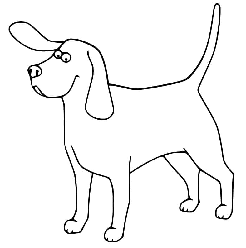 Desenho de Cachorro Beagle para Colorir e Pintar