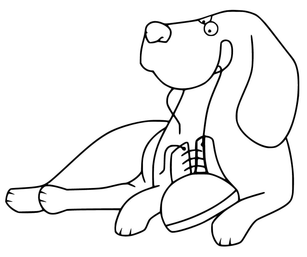 Desenho de Cachorro Beagle Sorridente para Colorir e Pintar