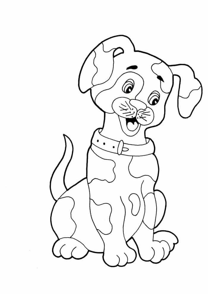 Desenho de Cachorro Grátis para Colorir e Pintar