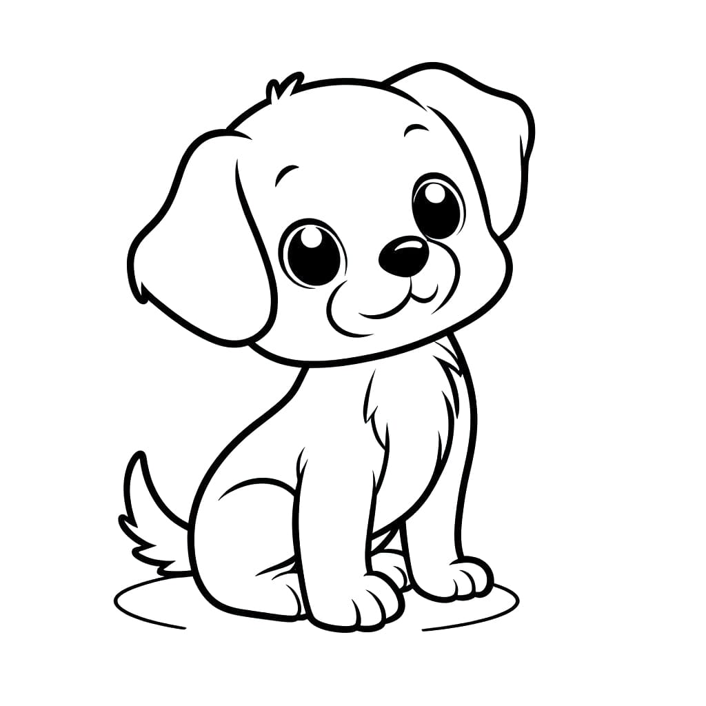 Desenho de Cachorro para Crianças para Colorir e Pintar