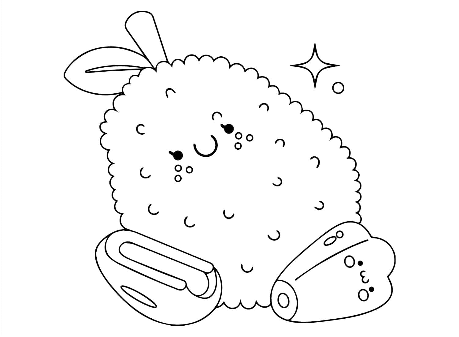 Desenho de Jaca Fofa para Colorir e Pintar