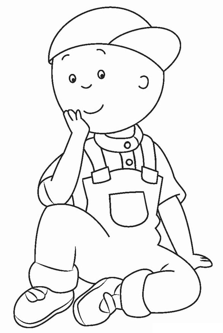 Desenho de Caillou para Imprimir e Colorir com Lápis de Cor e Pintar
