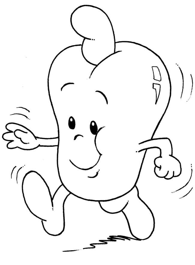 Desenho de Caju de Desenho Animado para Colorir e Pintar