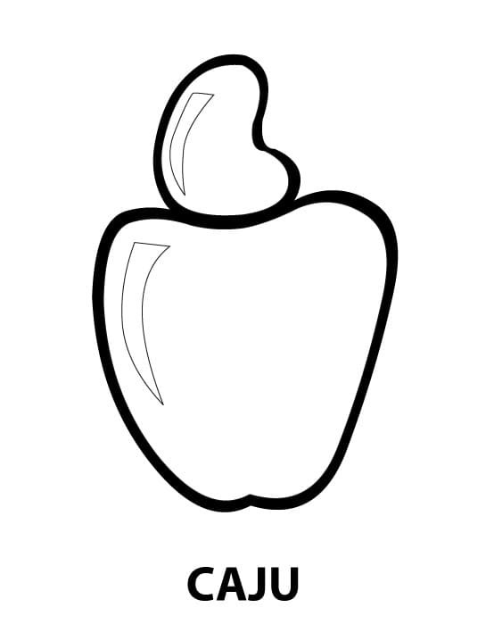Desenho de Caju Fácil para Colorir e Pintar