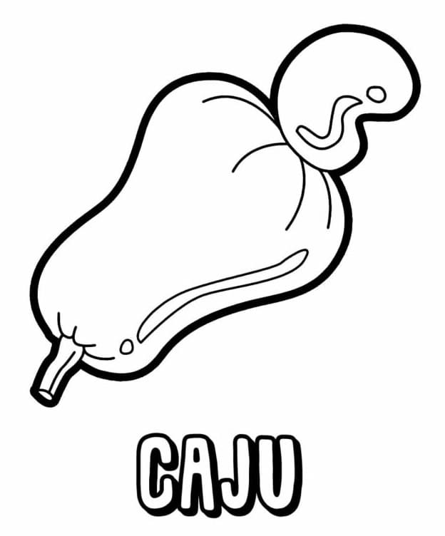 Desenho de Caju para Imprimir e Colorir e Pintar