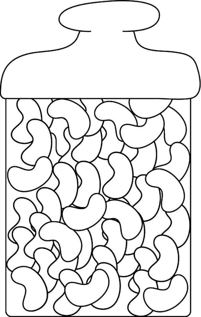 Desenho de Castanha de Caju para Colorir e Pintar