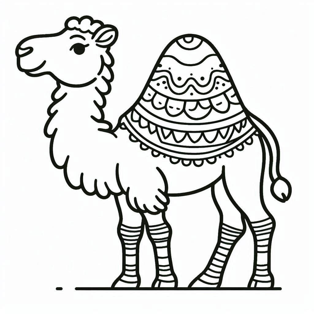 Desenho de Lindo Camelo para Colorir e Pintar
