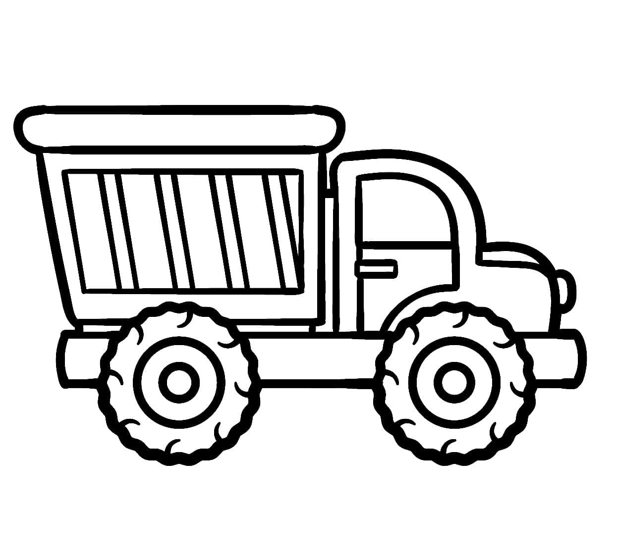 Desenho de Imagem de Caminhão Caçamba para Colorir e Pintar