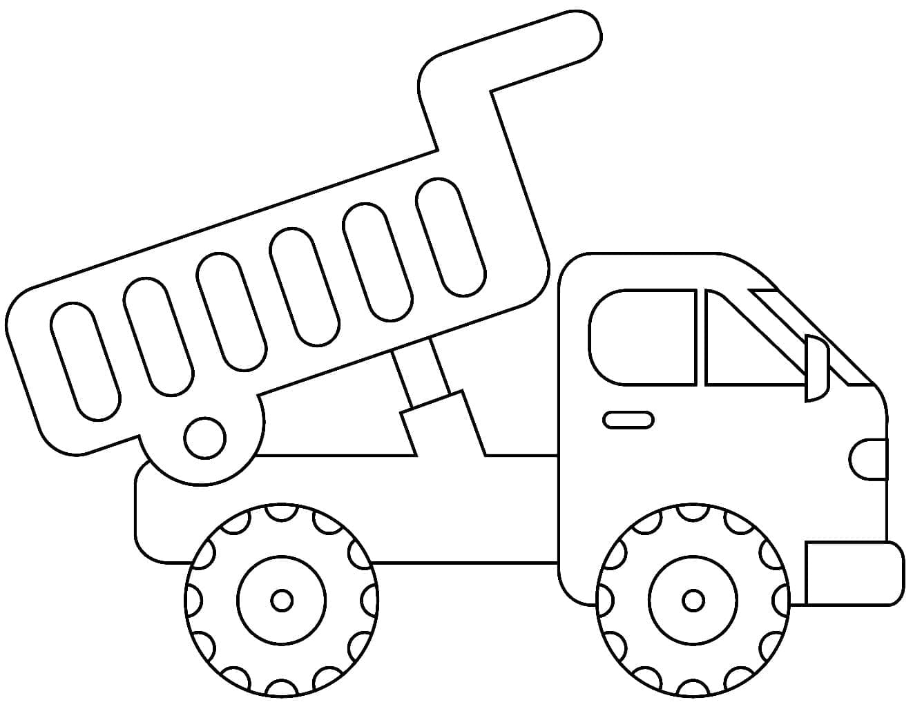 Desenho de Caminhão Caçamba para Colorir e Imprimir Pdf Grátis e Pintar