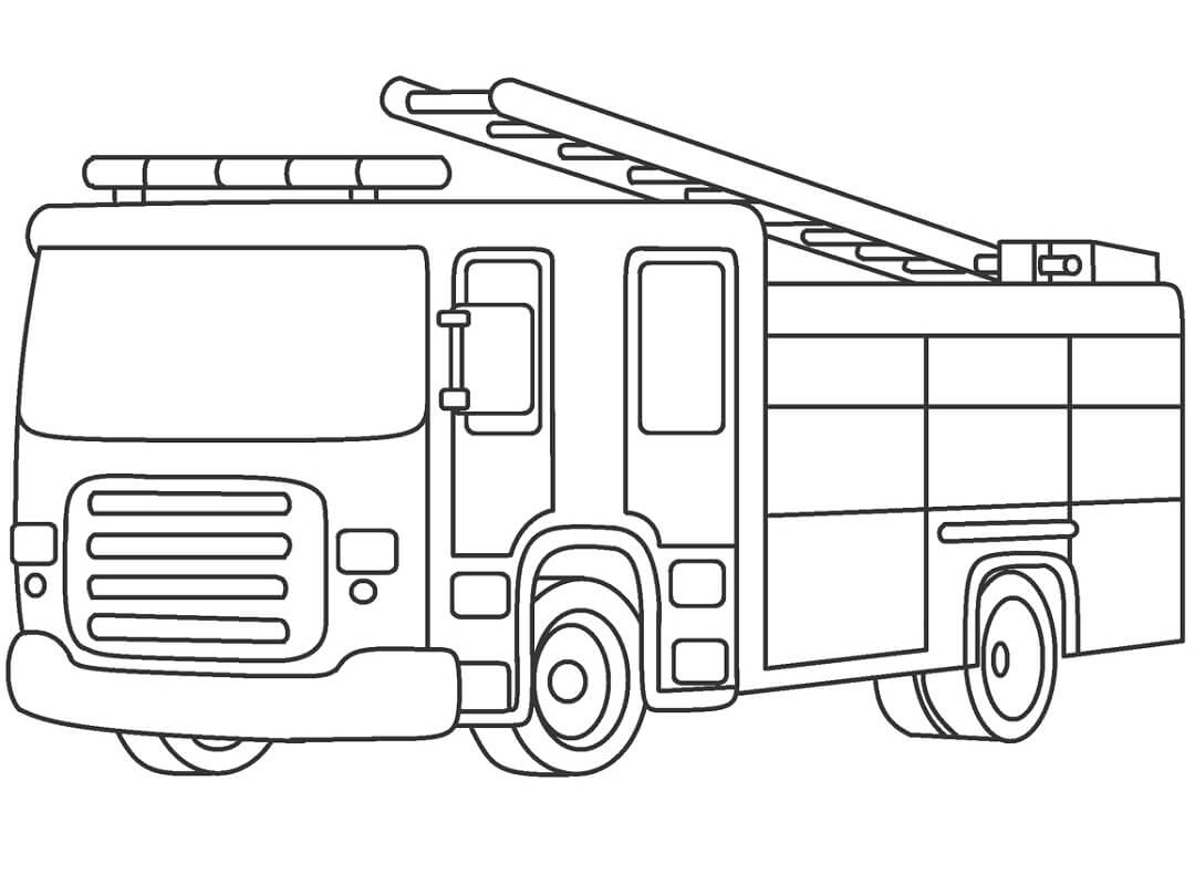 Desenho de Caminhão de Bombeiros para Colorir e Imprimir Pdf Grátis e Pintar