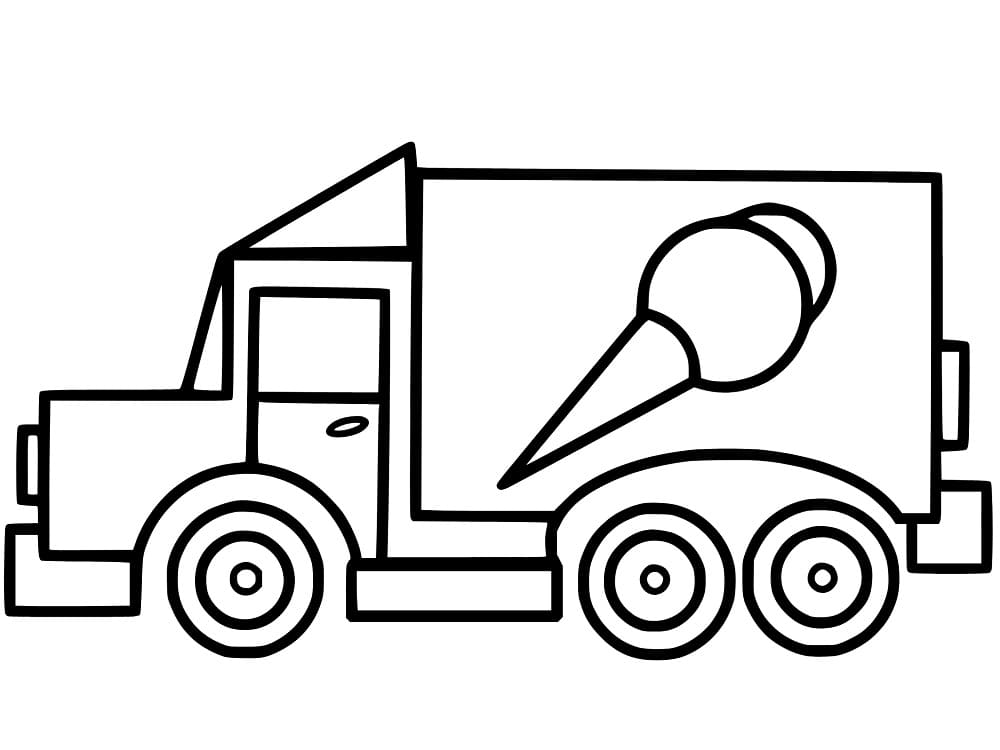 Desenho de um Caminhão Sorvete para Colorir