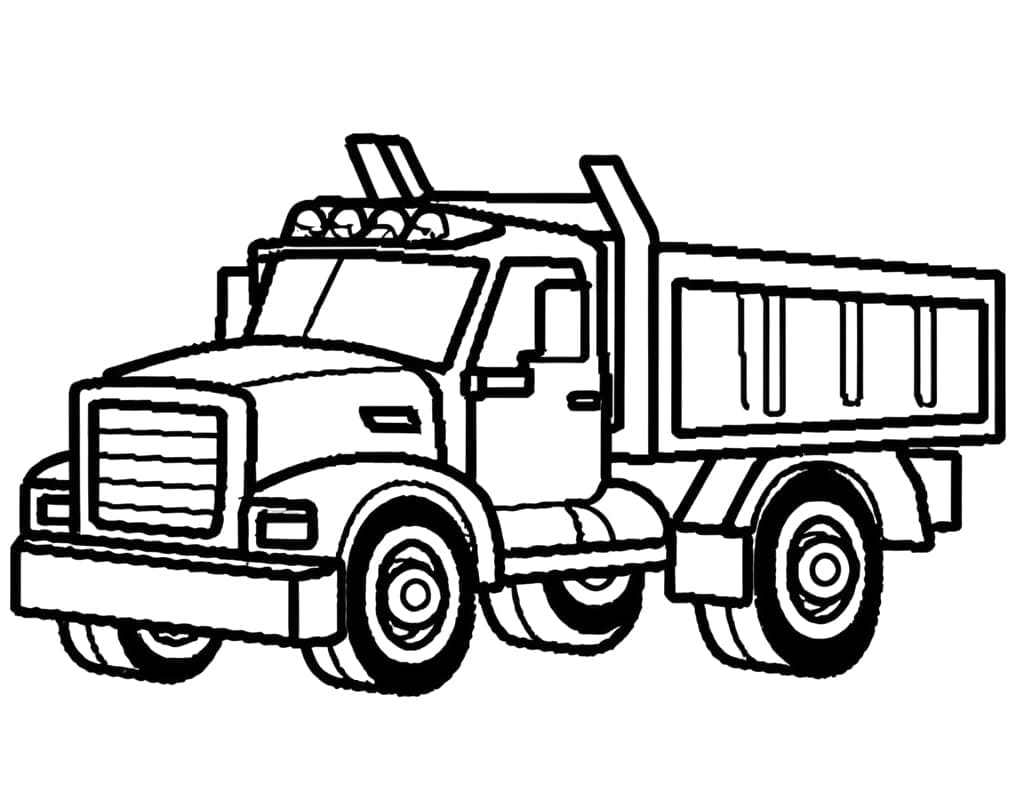 Desenho de Caminhão Básico para Colorir e Pintar