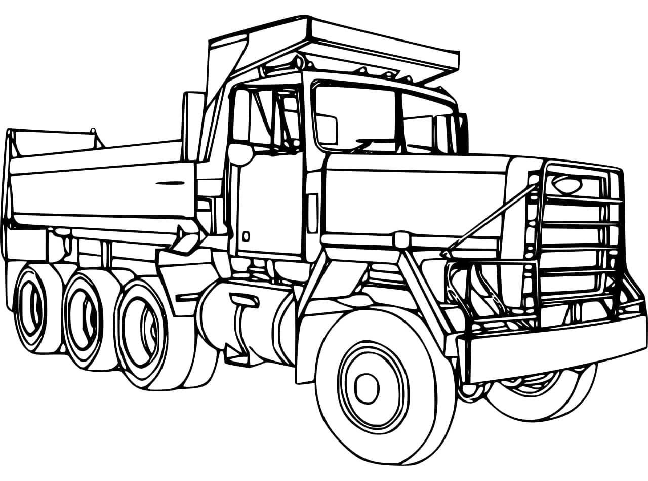 Desenho de Caminhão Grátis para Colorir e Pintar