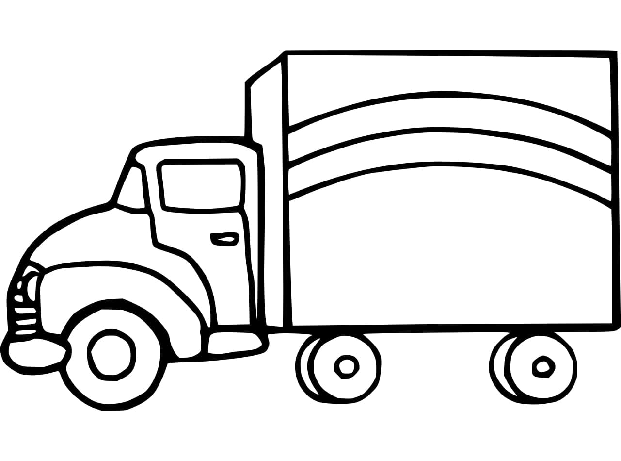 Desenho de Caminhão Imprimivel para Colorir e Pintar