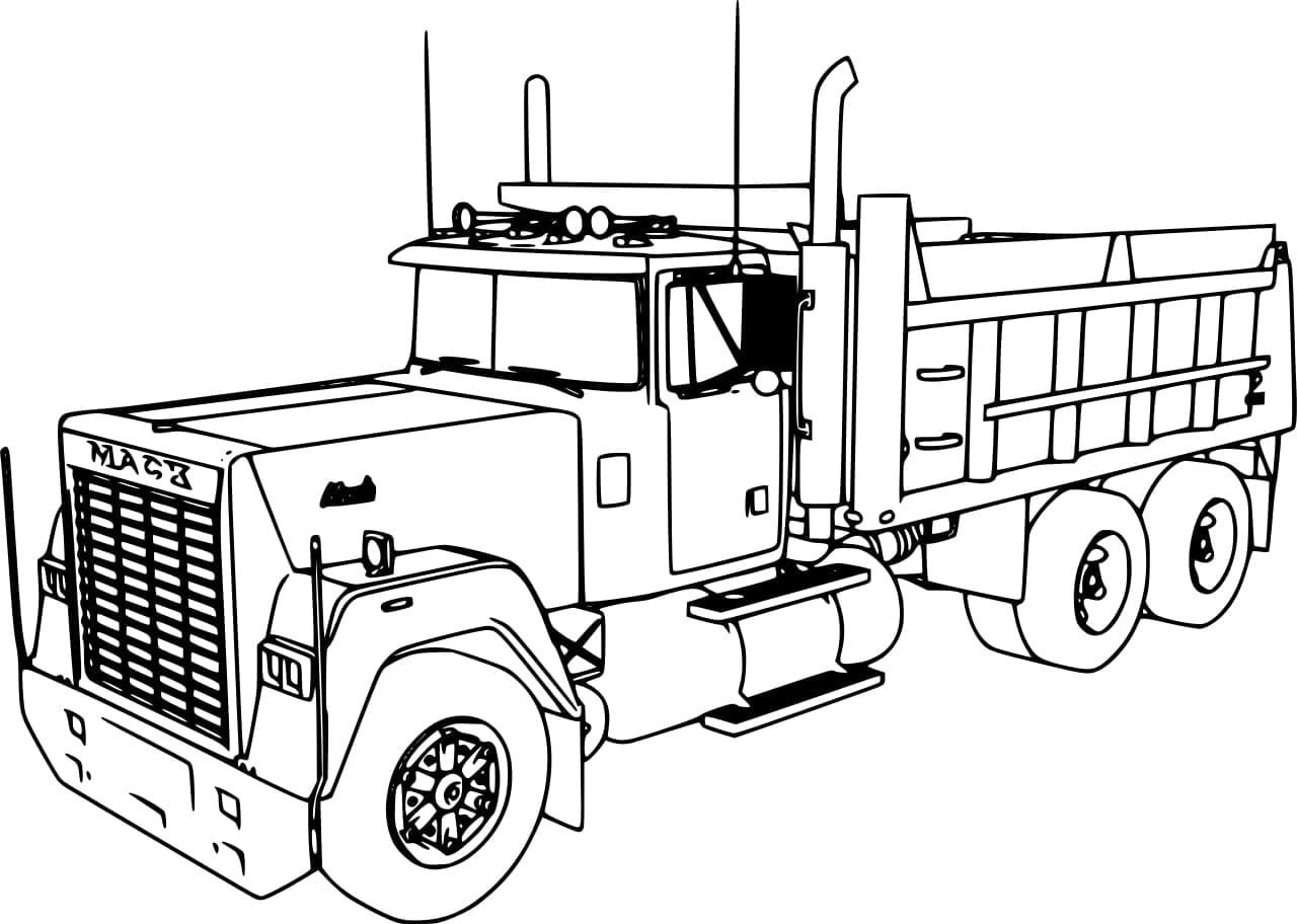 Desenho de Caminhão Incrível para Colorir e Pintar