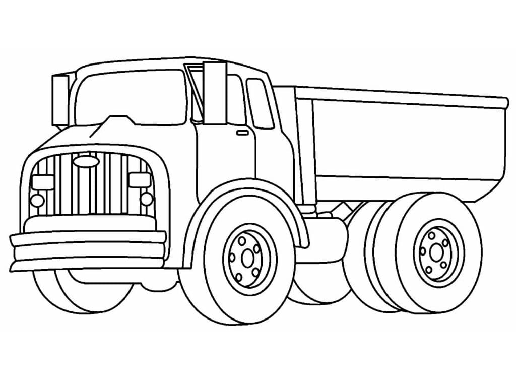 Desenho de Caminhão Perfeito para Colorir e Pintar