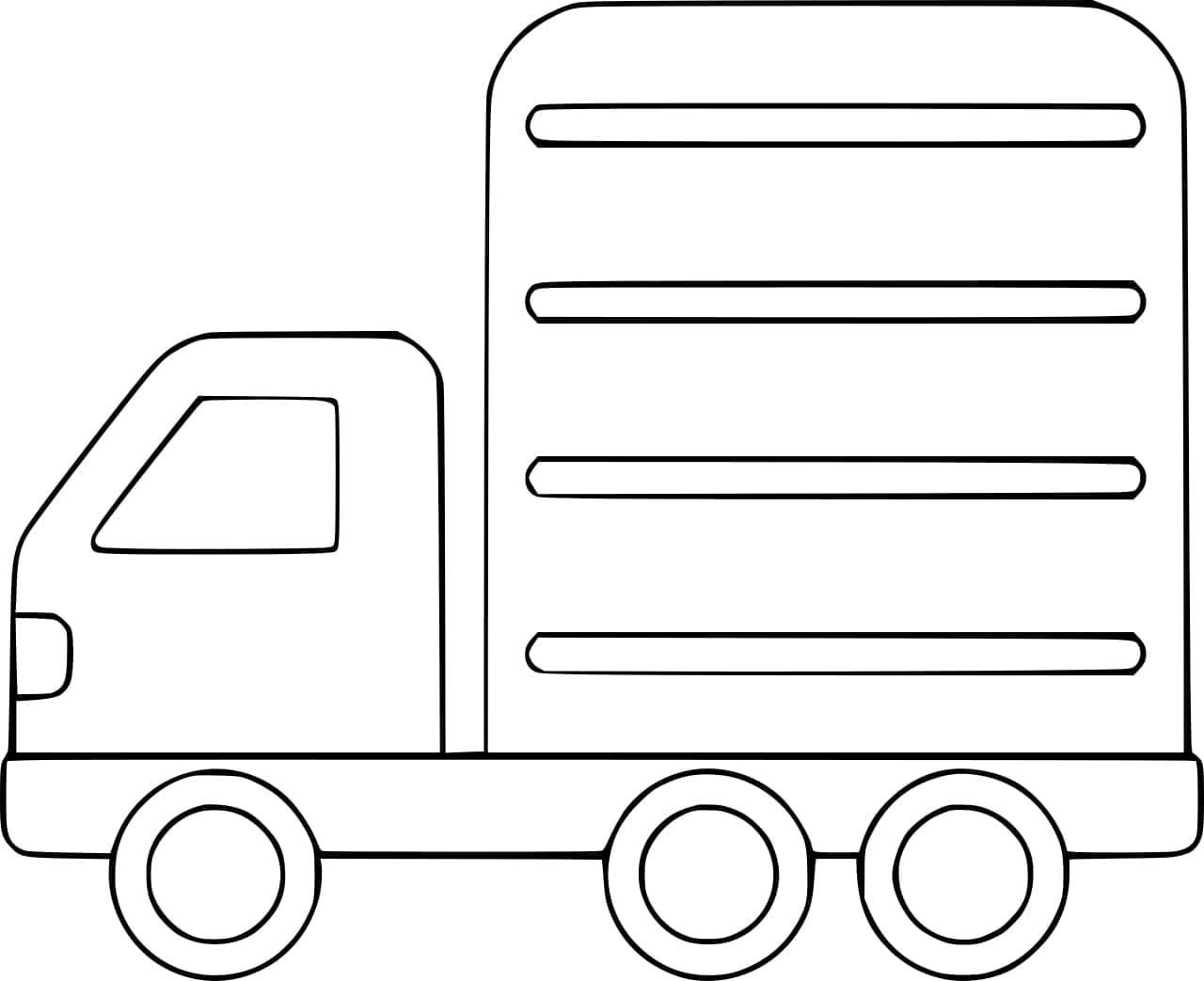 Desenho de um Caminhão Muito Simples para Colorir e Pintar