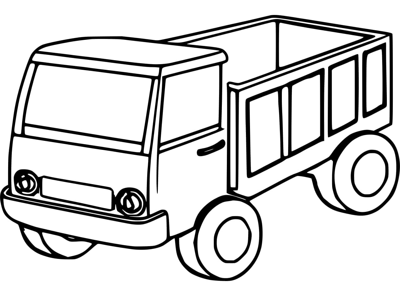 Desenho de um Caminhão Normal para Colorir e Pintar