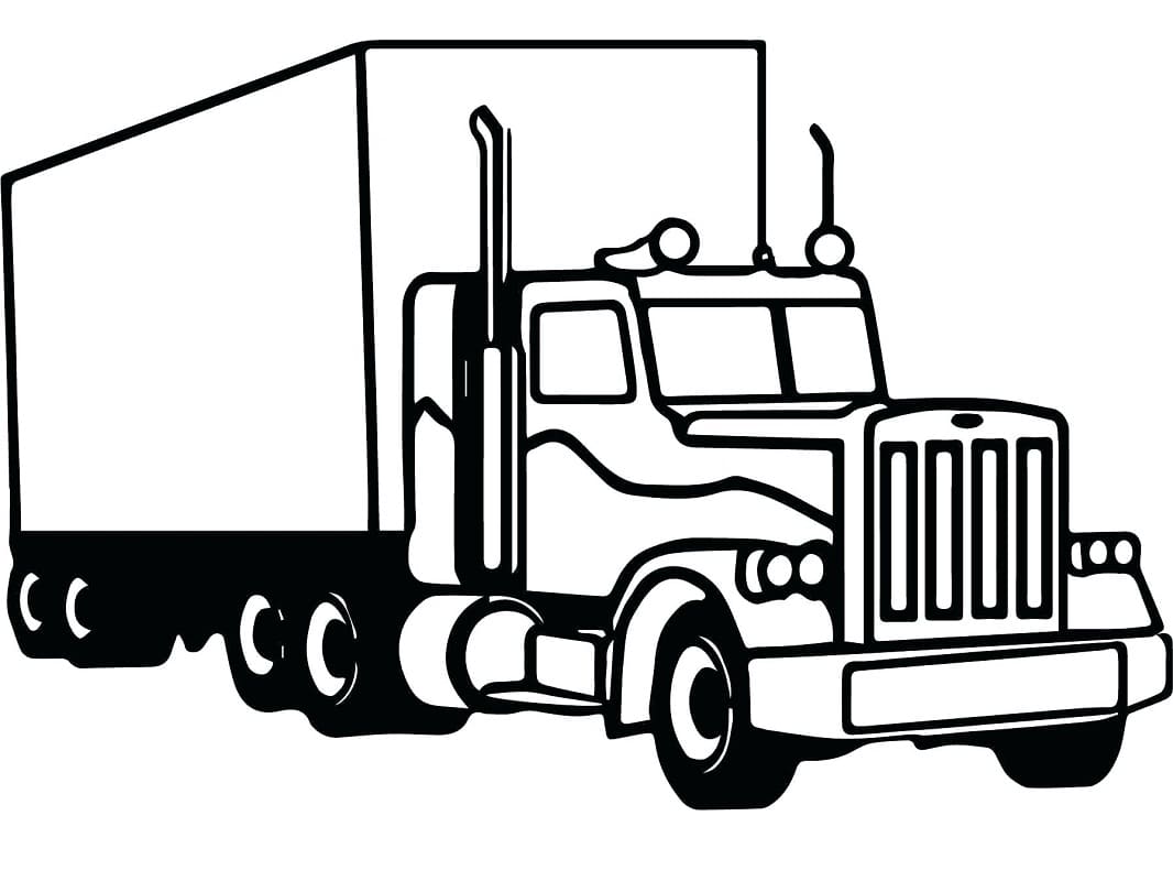 Desenho de Caminhão Antigo para Colorir e Imprimir e Pintar