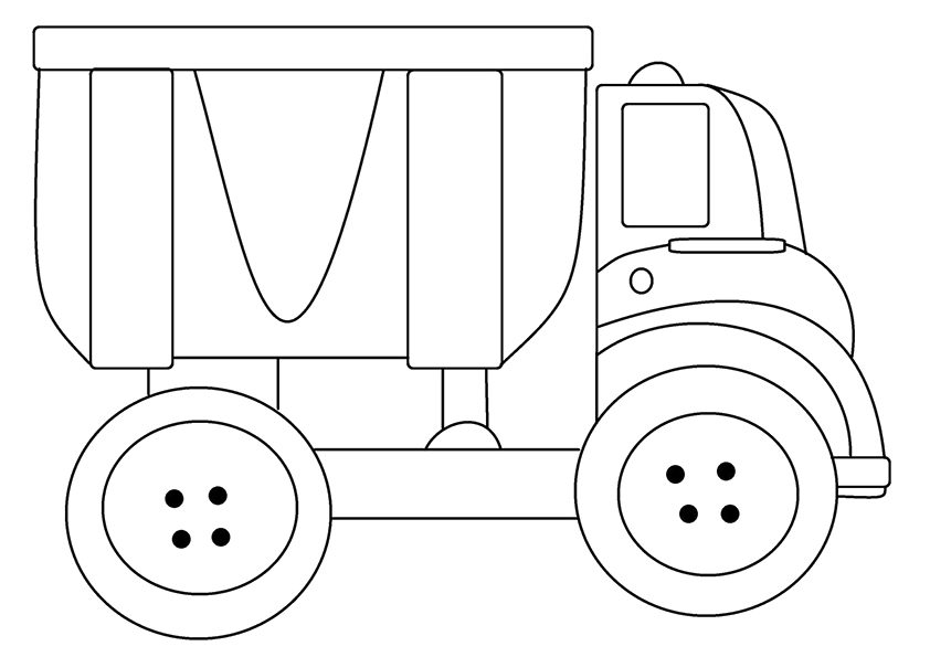 Desenho de Caminhão Carregado para Colorir e Imprimir e Pintar