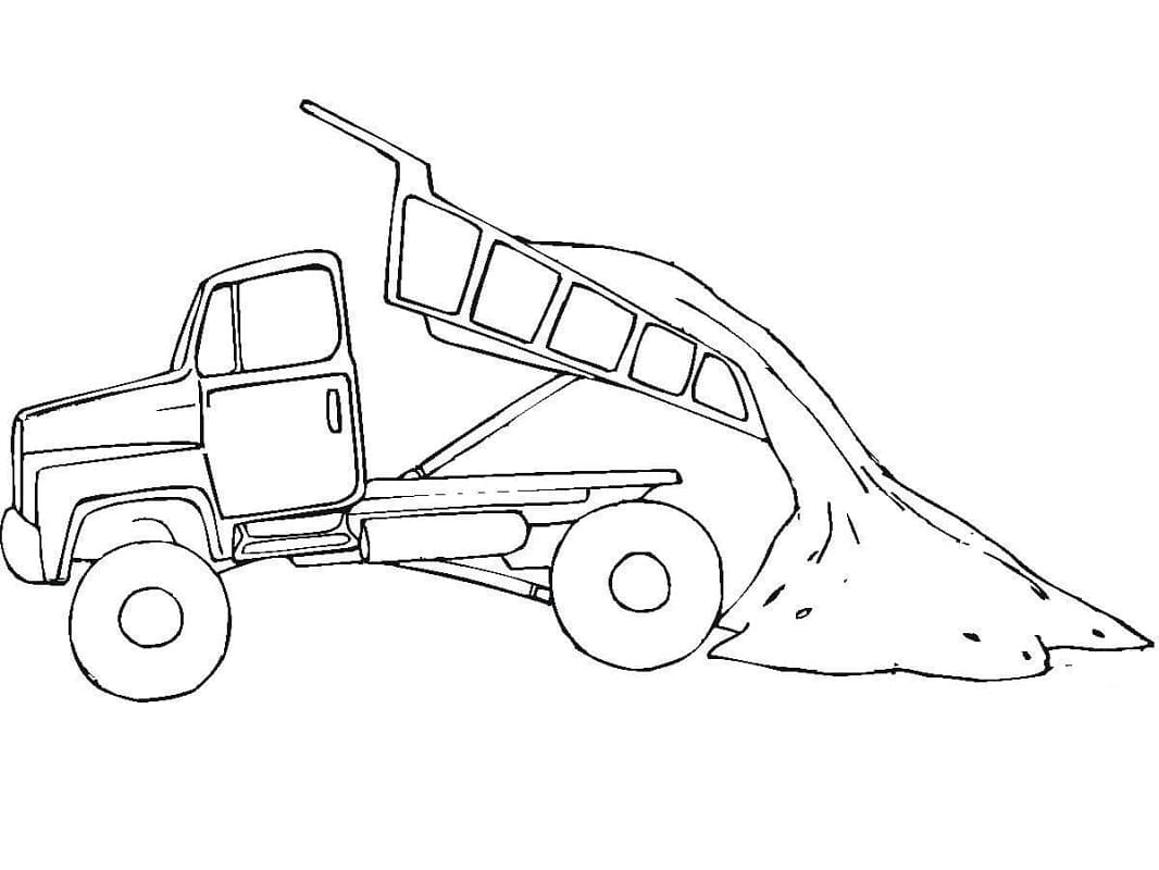 Desenho de Caminhão para Colorir e Pintar com Tinta Guache