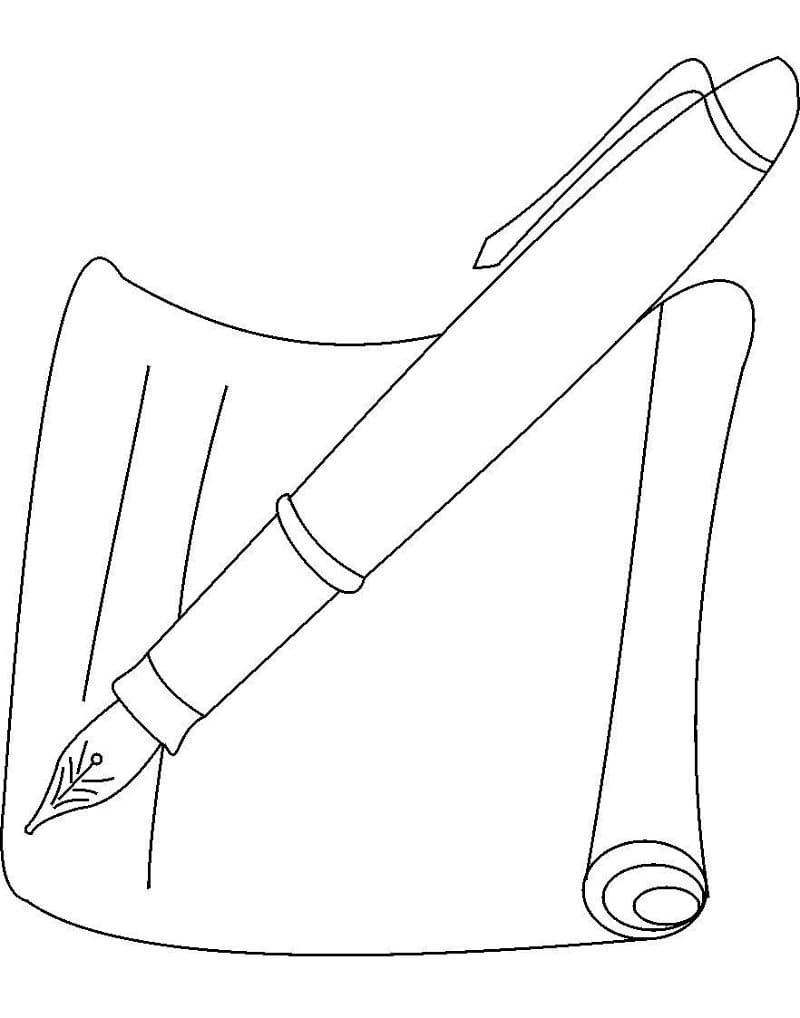 Desenho Caneta Fofa para Colorir Pdf e Pintar
