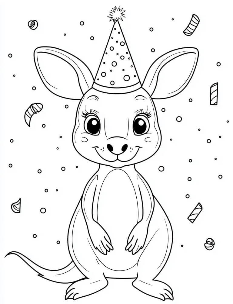 Desenho de Canguru para Crianças para Colorir