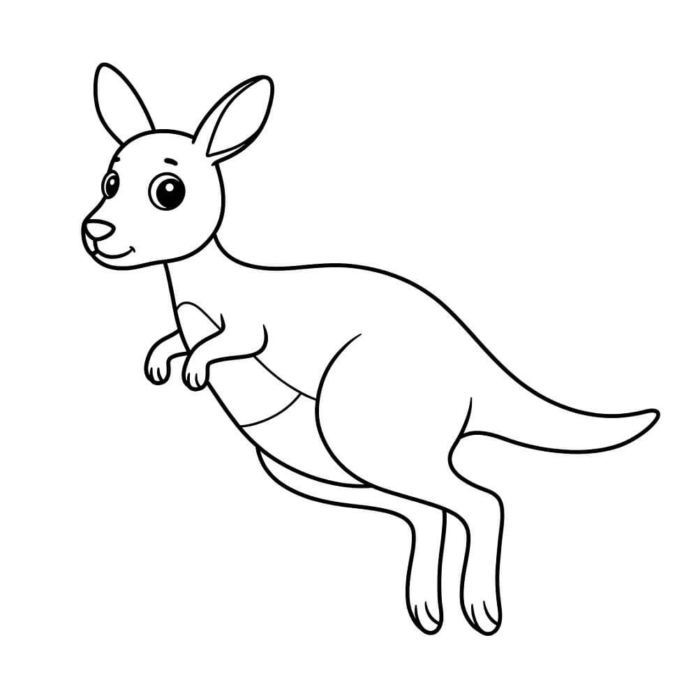 Desenho de Grátis Canguru para Crianças para Colorir
