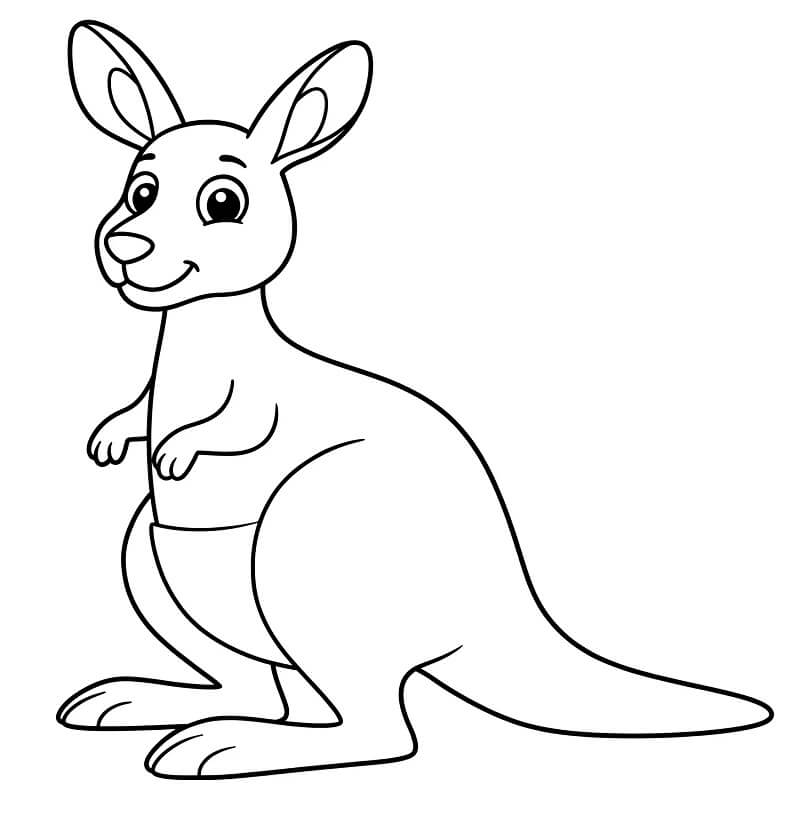 Desenho de Imprimível Canguru para Crianças para Colorir
