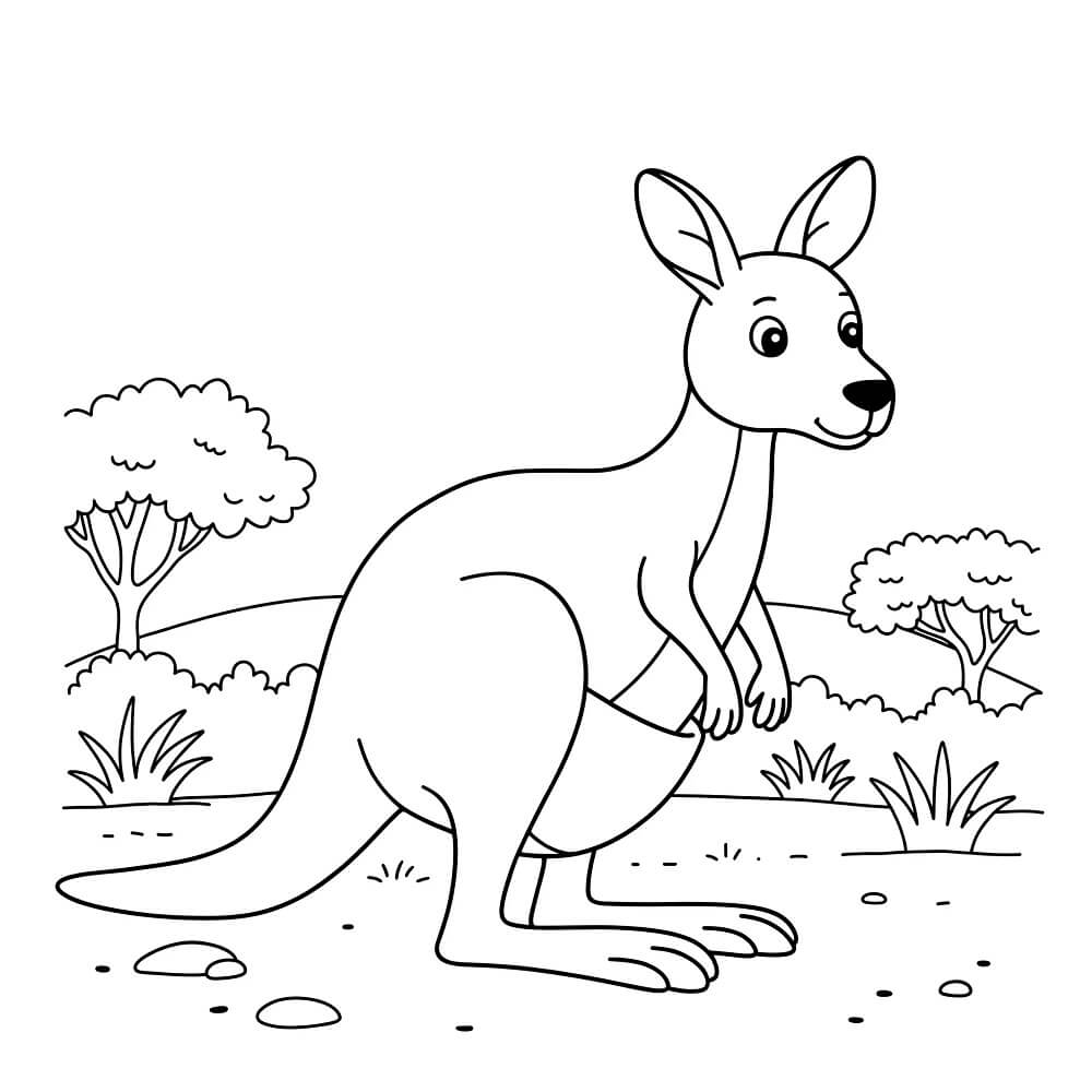 Desenho de Imprimível Canguru para Colorir
