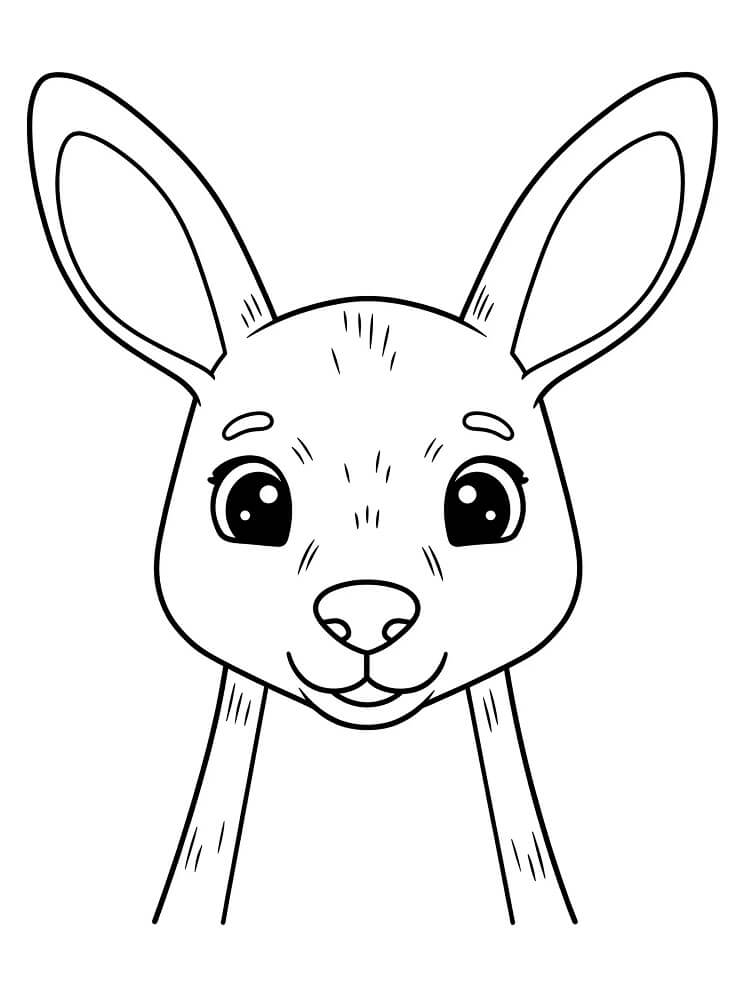 Desenho de Imprimível Grátis Canguru para Crianças para Colorir