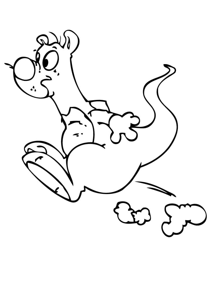 Desenho de Canguru em Desenho Animado para Colorir