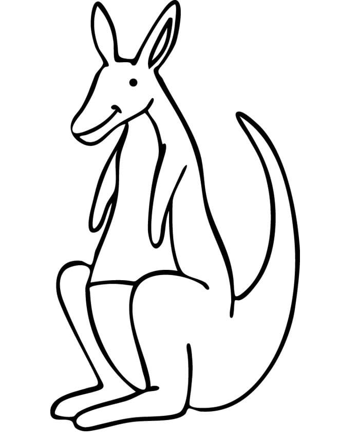 Desenho de Canguru Engraçado para Colorir