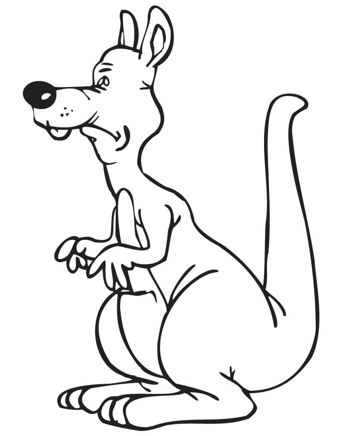 Desenho de Canguru Feio para Colorir