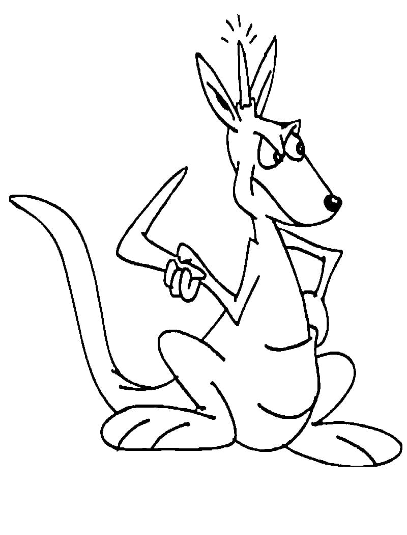 Desenhos Canguru com Bumerangu para Colorir