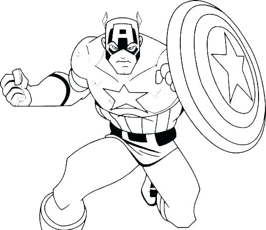Desenho do Super Herói Capitão América para Imprimir Pdf