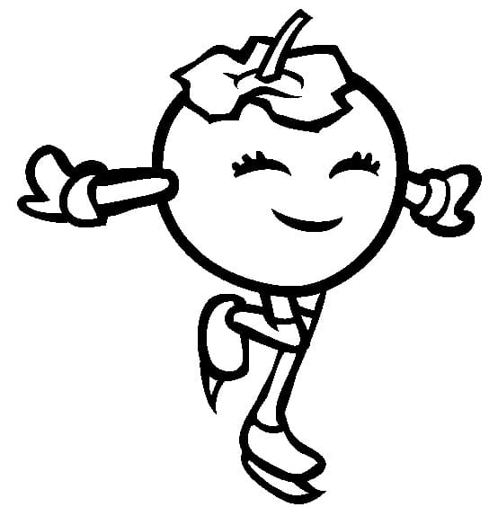 Desenho de Adorável Caqui para Colorir e Pintar