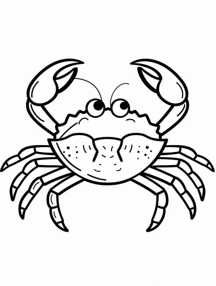 Desenho de Caranguejo Engraçado para Colorir e Pintar