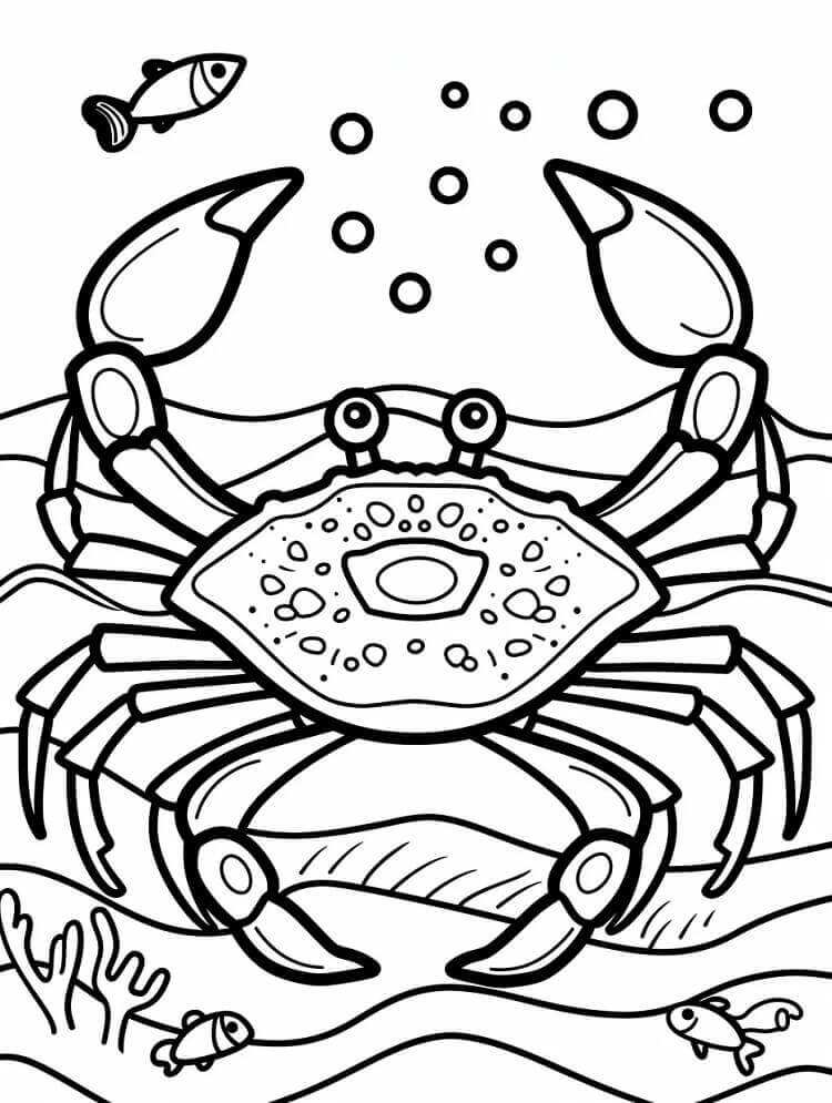 Desenho de Caranguejo Grátis para Crianças para Colorir e Pintar