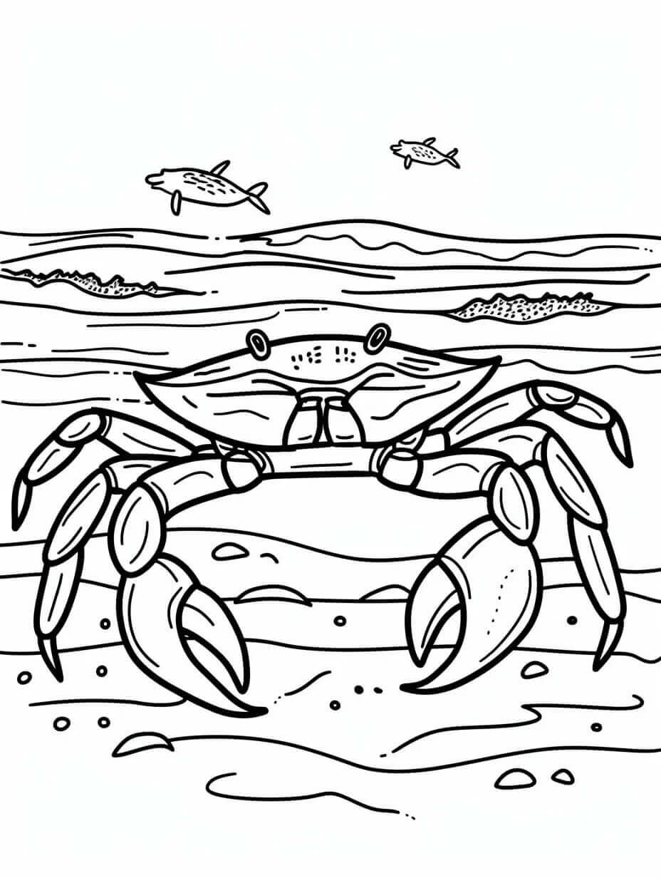 Desenho de Caranguejo Imprimivel para Colorir e Pintar