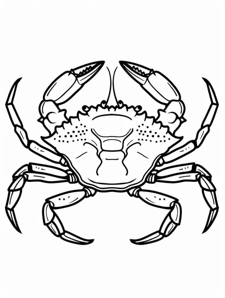 Desenho de Caranguejo Normal para Colorir e Pintar