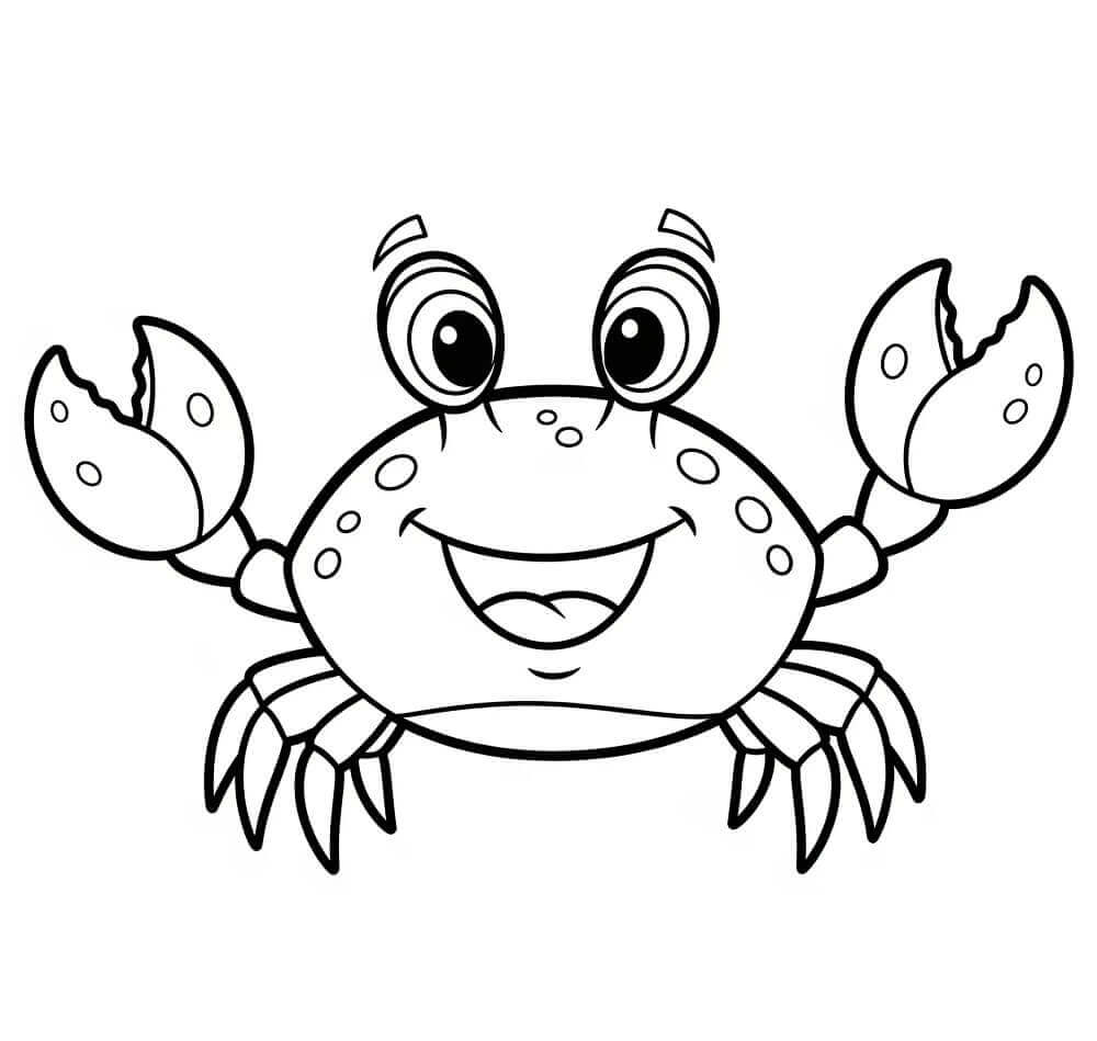 Desenho de Grátis Caranguejo para Crianças para Colorir e Pintar