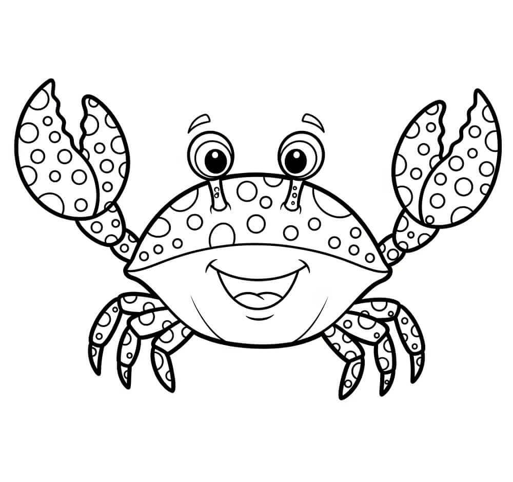 Desenho de Imprimivel Caranguejo para Crianças para Colorir e Pintar