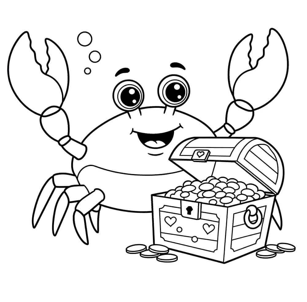 Desenho de Imprimivel Caranguejo para Colorir e Pintar